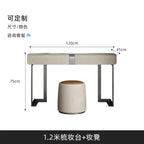 CC Italian minimalist dresser light luxury rock slab leather makeup table modern minimalist high-end sense