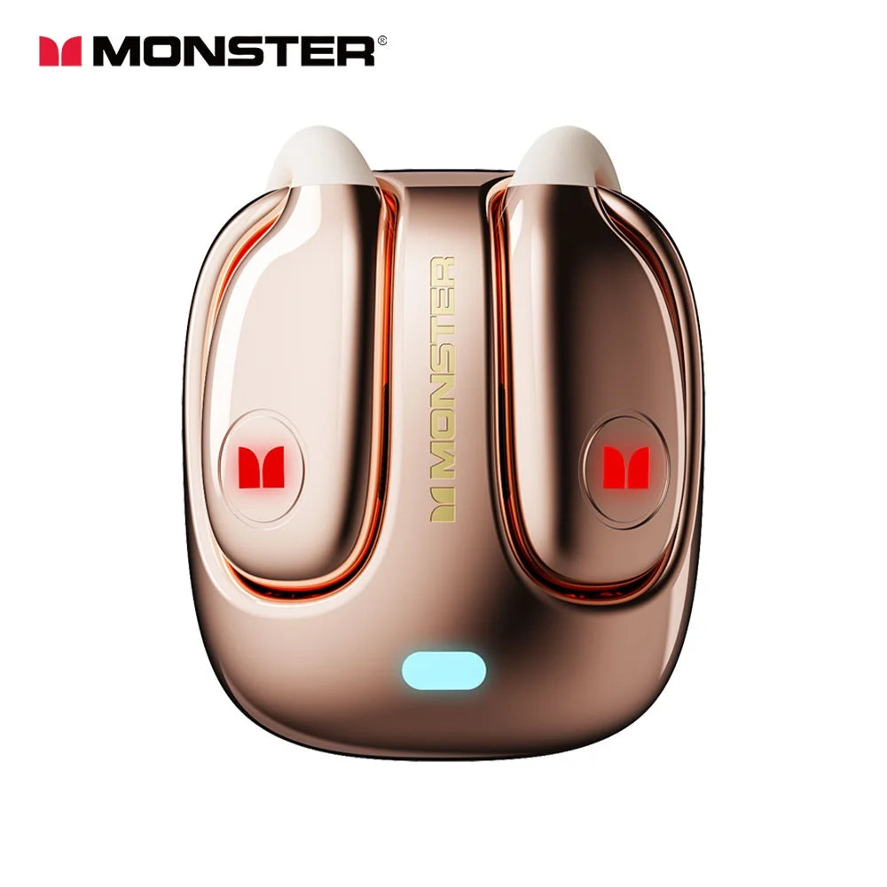 Monster MQO22 TWS Bluetooth Earphones Clip Design Touch HD Call With Mic Headphones Sports Gaming Headset