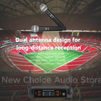 Wireless Microphone Handheld 4 Channel UHF Fixed Frequency Dynamic Microphone For Karaoke Wedding Party Band Church Performance