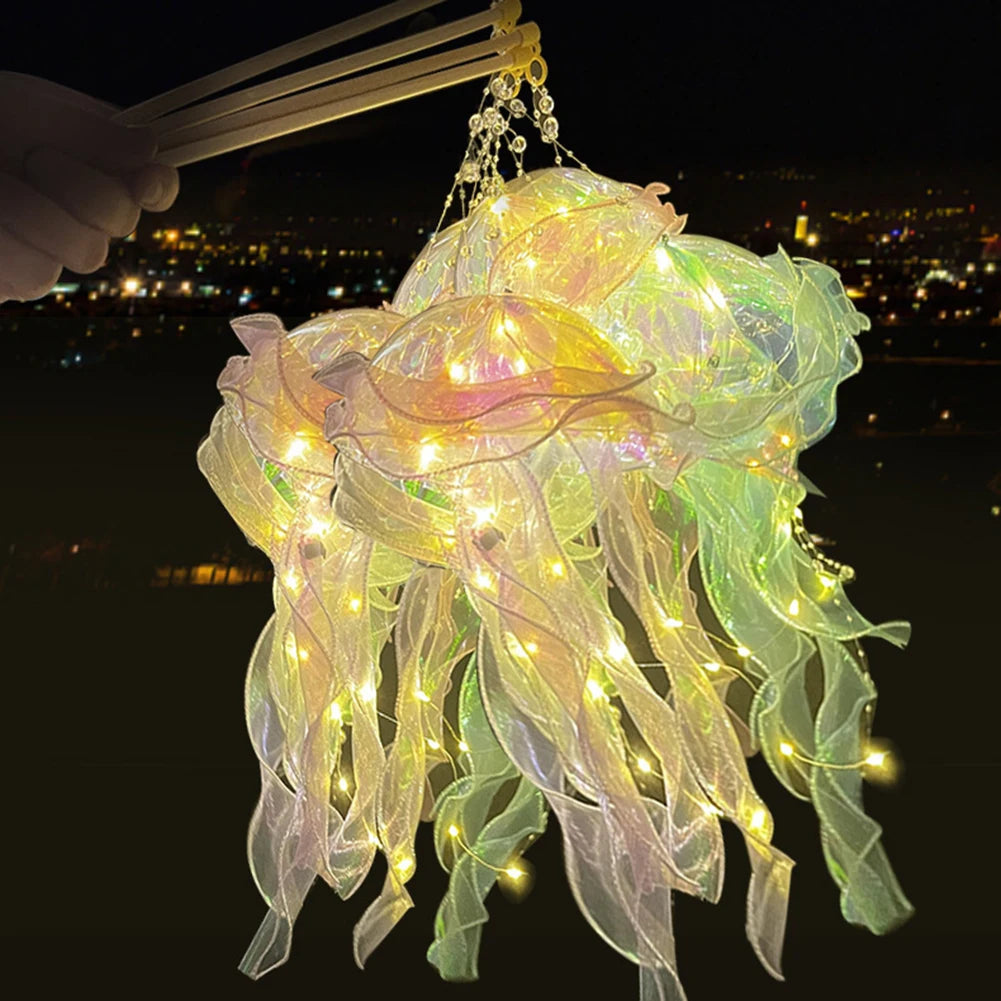 Beautiful Jellyfish Lamp Flower Girl Room Atmosphere Decoration Lamp Bedroom Colorful Nightlight Home Decoration