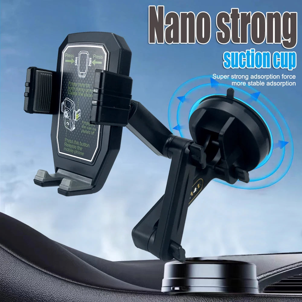 Car Windshield Dash Board Phone Holder 360 Degree Rotation Long Arm Gps Holder Strong Suction Cup Dashboard Nrack