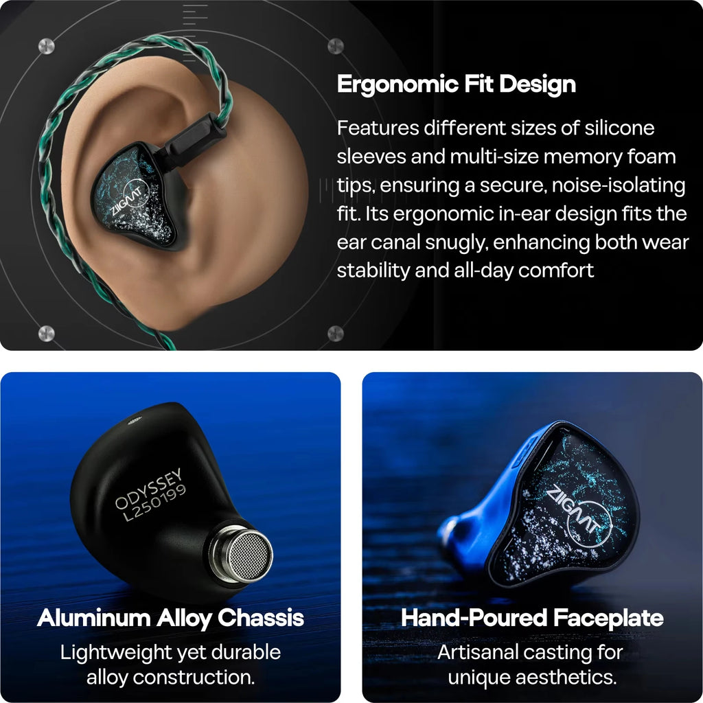 ZiiGaat x Hangout.Audio: Odyssey 2 1DD + 3BA Hybrid IEM Earphone with Genuine Knowles Balanced Armature Drivers