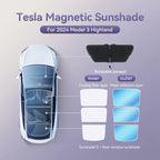 Magnetic Suction Clip Sun Shades for Tesla Model 3/Y Highland (2021-2025) | Glass Roof & Sunroof
