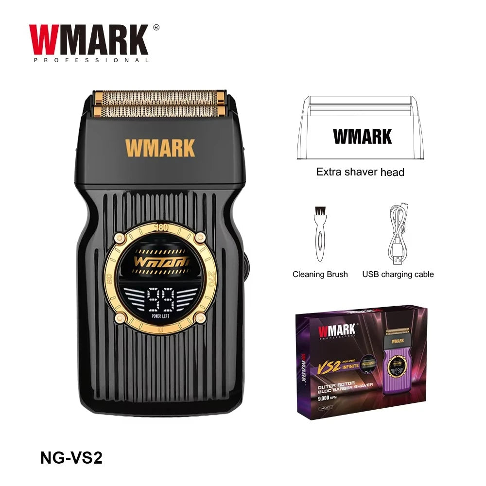 WMARK Shaver Professional Beard Trimmer 9000 RPM Electric Shaving Machine Stepless Outer Rotor BLDC Barber Shaver for Men NG-VS2