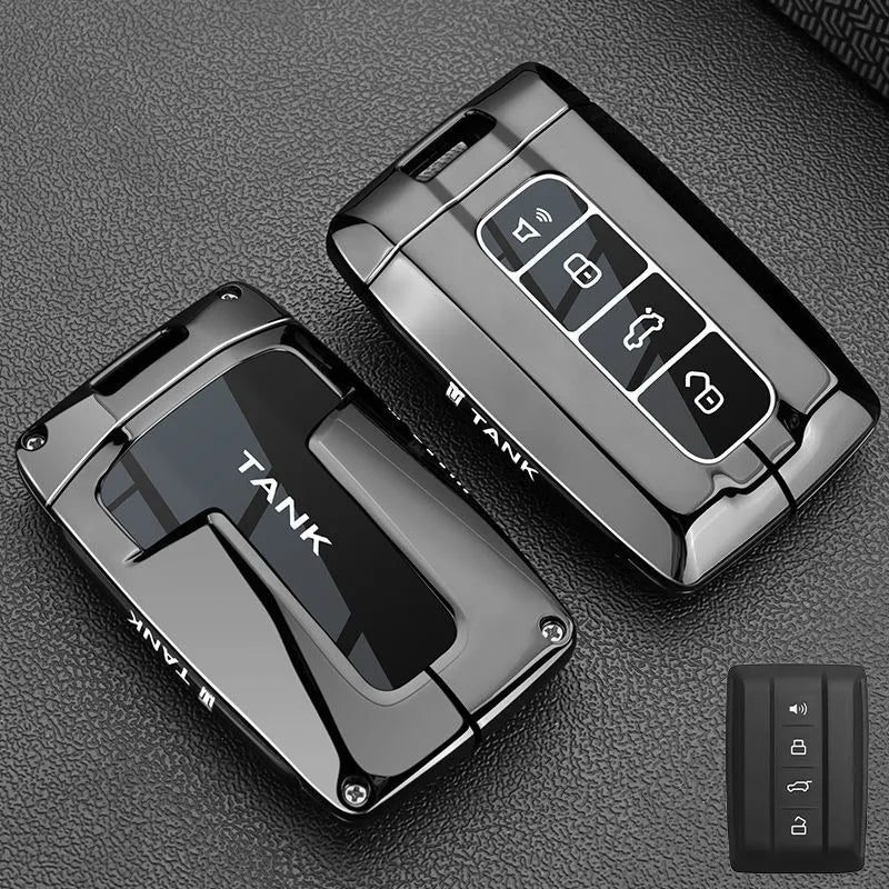 Zinc Alloy Car Key Case for Great Wall GWM WEY TANK 300 500 Tank300 Tank500 Remote Cover Bag Shell Keychain Holder Accessories