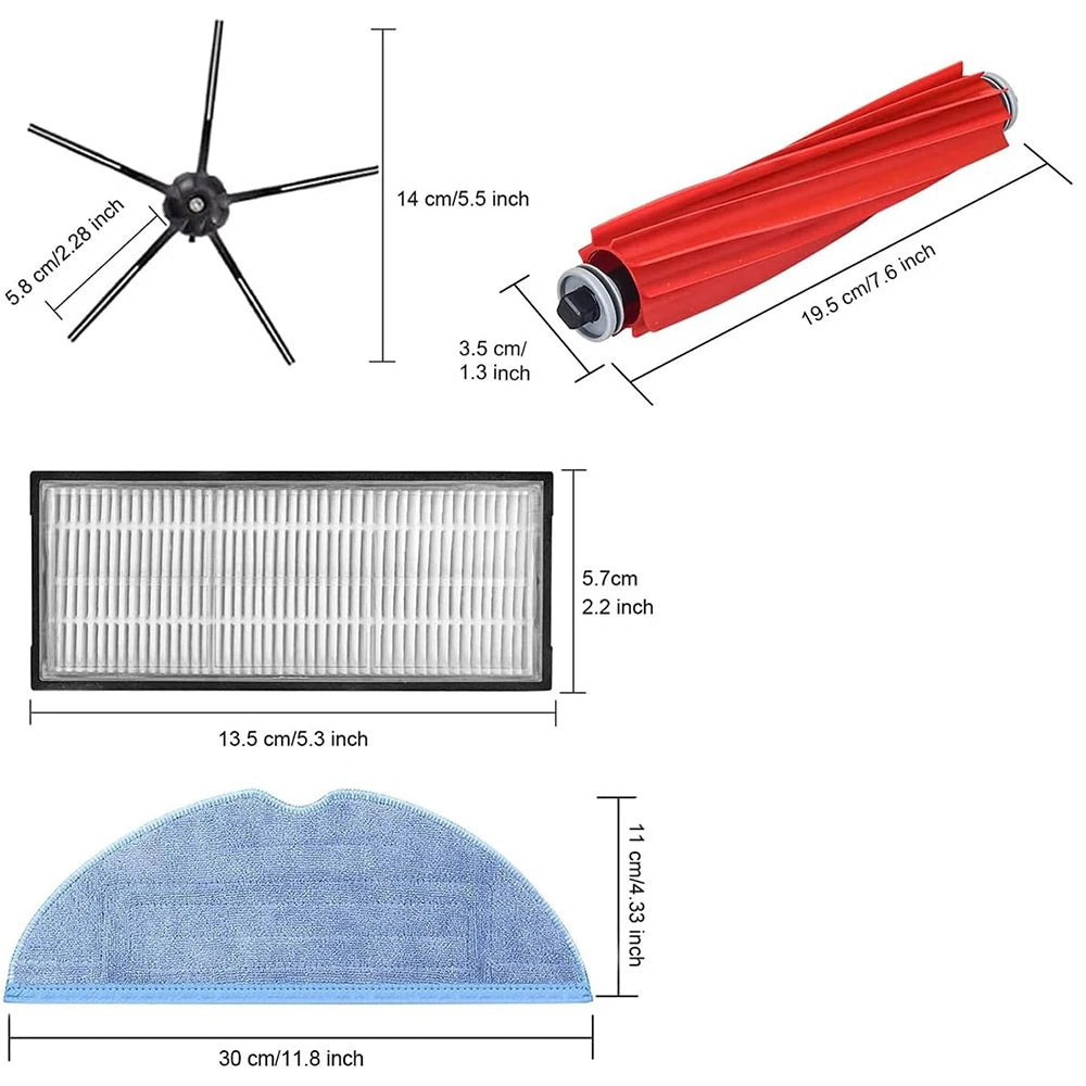 Main Brush Hepa Filter Mop Pad Spare Parts For Roborock S7 S70 S7Max T7S T7S Plus, Robot Vacuum Cleaner Accessories