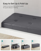 SONGMICS Storage Ottoman, Foldable Small Ottoman Foot Rest, Cube Ottoman with Storage, for Living Room, Bedroom, Entryway
