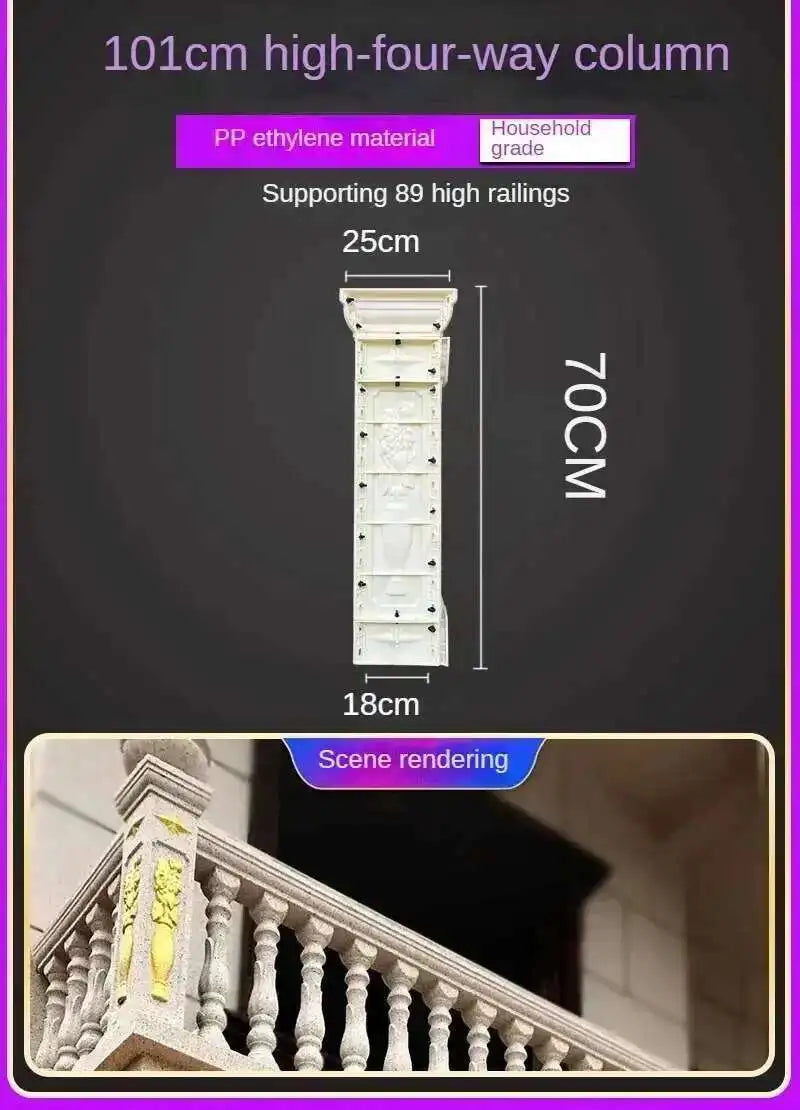 Home Garden Balcony Guardrail Vase Column Roman Column Molds Modern Cement Railing Building Mold European Villa Fence Handrail
