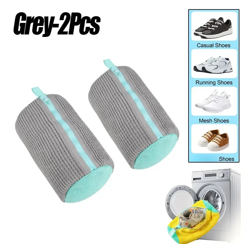 Machine Washable Shoe Washing & Drying Bag with Soft Fiber - Durable Polyester Laundry Protector for Shoes Adjustable Strap