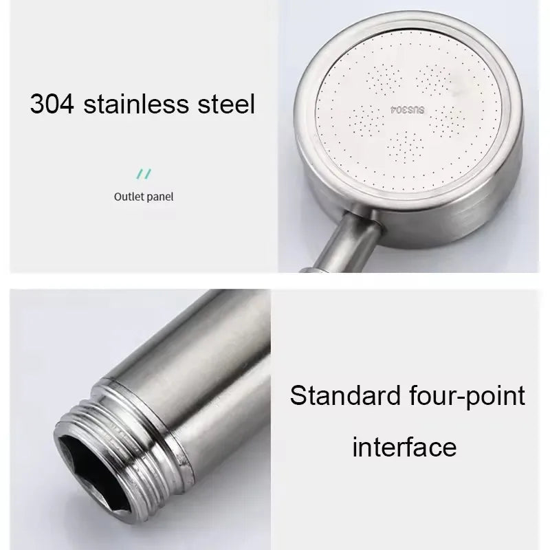 High Pressure 304 Stainless Steel Handheld Shower Head 5 Modes Adjustable Shower Heads Water Saving Spa Shower Head 2025