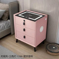 Minimally Modern Intelligent Bluetooth Speaker Bedside Table Household Smart Cabinet with Lights and Wireless Charging