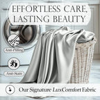 Satin Bed Sheets - 4 Piece Luxury Silky Queen Size Bedding Set, Wrinkle-Free with 15” Deep Pocket Fitted Sheet, Bedding Set