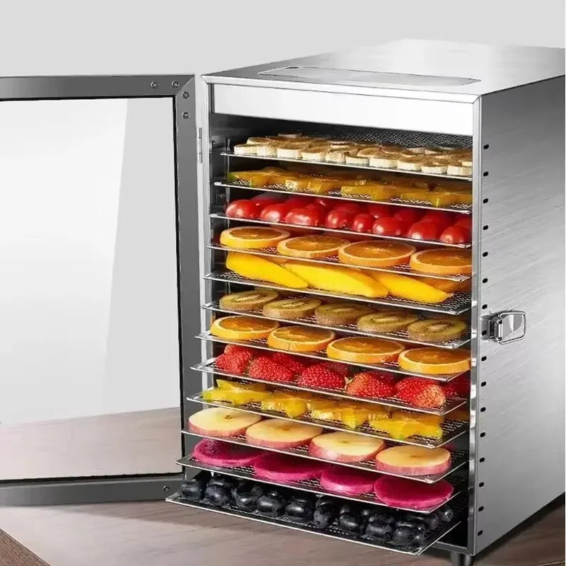 DIVEDEER 800W 12 Tier Food Dehydrator Commercial Stainless Steel Fruit Dryer Vegetable Fruit Meat Dryer