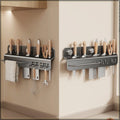 Suction Cup Kitchen Knife Rack Carbon Steel Wall Mount Punch Free Multifunctional Kitchen Rack Traceless Utensil Storage Rack