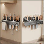 Suction Cup Kitchen Knife Rack Carbon Steel Wall Mount Punch Free Multifunctional Kitchen Rack Traceless Utensil Storage Rack