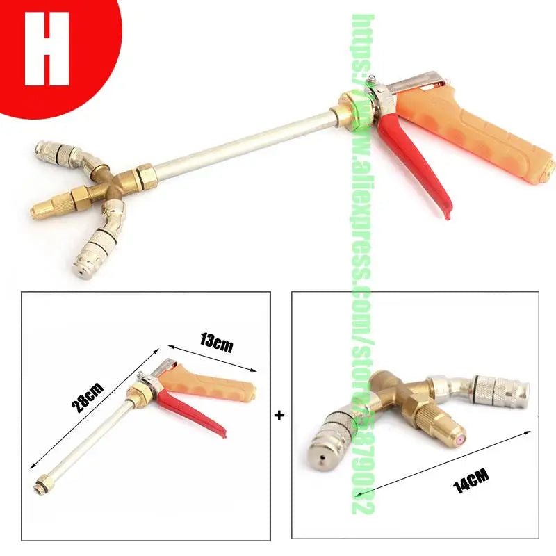 Fan Shaped High-pressure Spray Gun Large Area Combined Orchard Greenhouse Atomization Hand Pressure Sprinklers 1/4'' Adapter