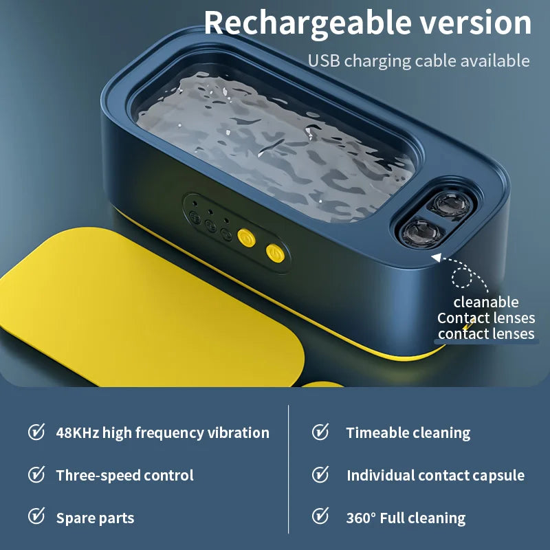 Ultrasonic Cleaning Machine High Frequency Cleaner Double Bin Vibration Full Cleaning Jewelry Household Adjustable CleanerNew