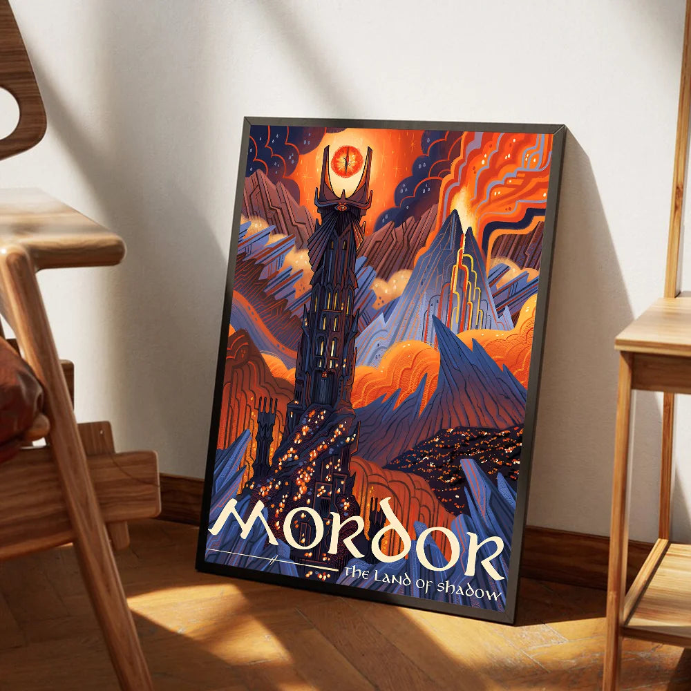 Ring Art Travel Abstract Vintage Film Mordor Castle Classic Vintage Posters Vintage Room Bar Cafe Decor Stickers Wall Painting
