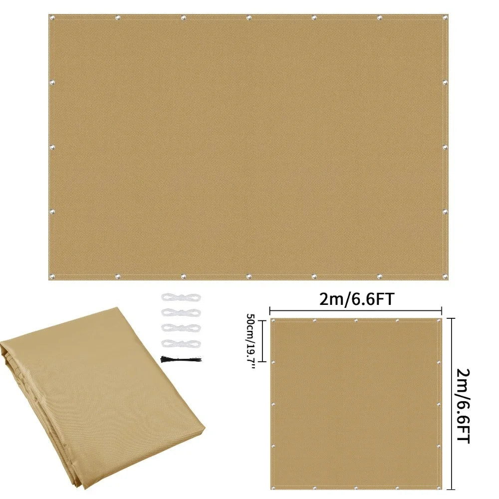Waterproof Sun Shade Cloth with Grommets Rectangle Square Patio Sun Screen Pergola Shade Sail Canopy Cover Tarp Screens
