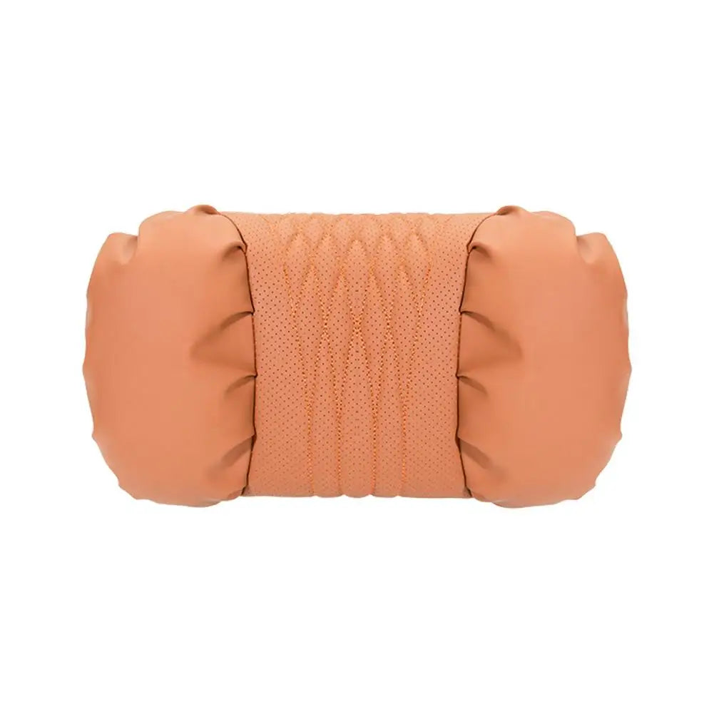 Summer Car Headrest Lumbar Nappa Leather Support Pillow Set Soft Comfortable Breathable Car Neck Pillows Car Seat Accessories