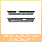 For Tesla Model 3 Highland Front Rear Door Sill Wrap Cover Anti Scratch Stainless Steel Door Sill Strip Plate Car Accessories
