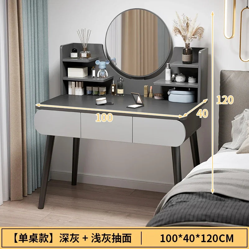 Black Girls Makeup Vanity Table Dresser Stand Drawers Storage Makeup Table Bedroom Desk Coiffeuse De Chambre Home Furniture