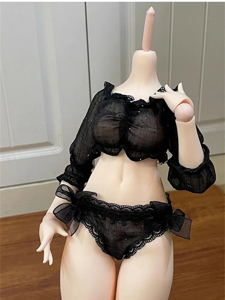 BJD Doll Clothes For 1/4 Dolls Sexy Underwear Set Off shoulder Top Underpants Dolls Clothing Accessories