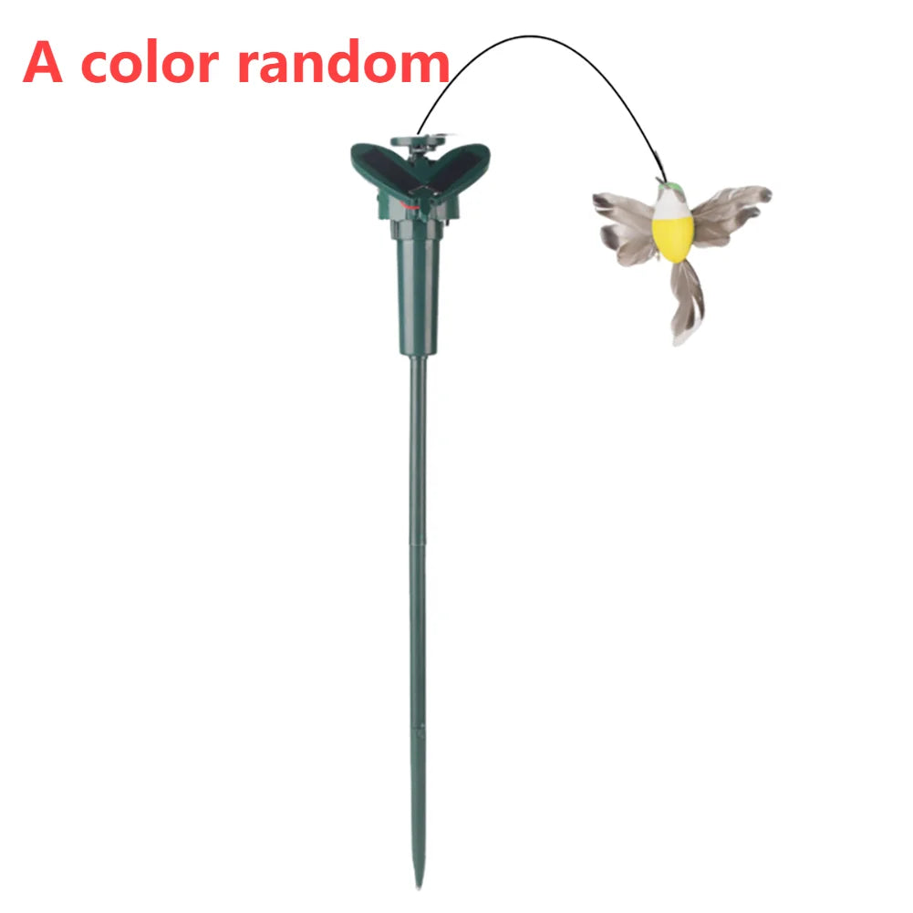 1-3PCS Solar Powered Flying Wobble Butterfly Ornament Durable Garden Dancing Fluttering Butterfly Humming Bird Stake Lawn Decor
