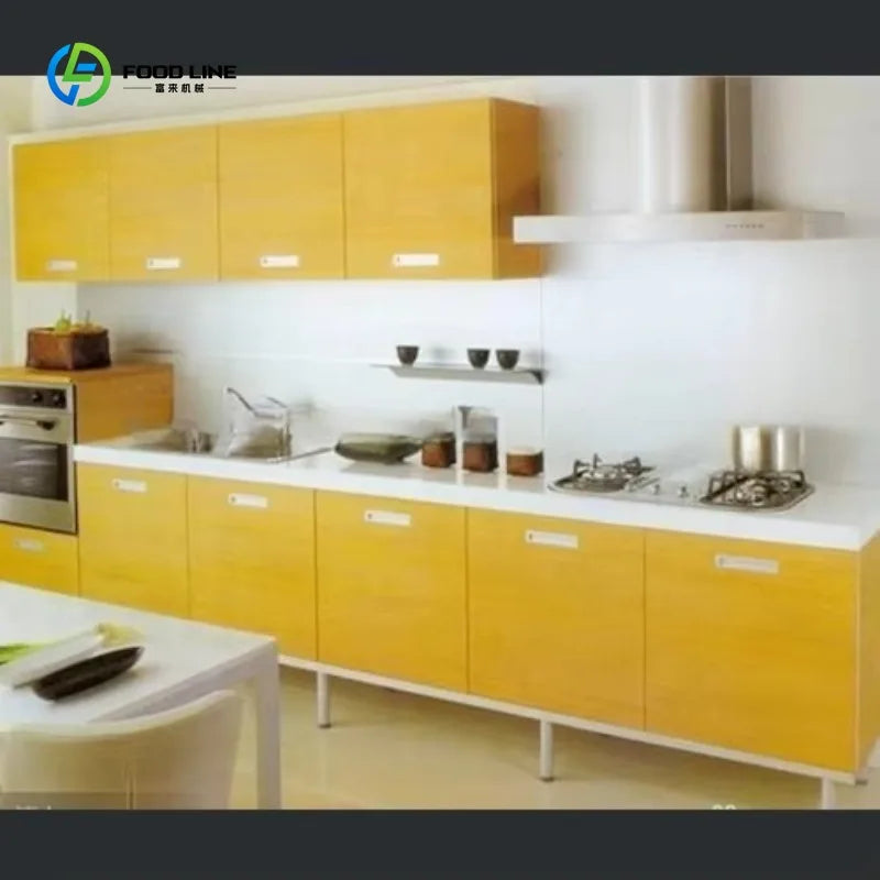 Customized Kitchen Cabinets with Drawers Shelves Waterproof for Home Commercial Restaurant Hotel Kitchen Renovation Decoration