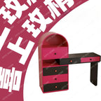 chest dresser integrated end of bed corner storage retractable dressing table bedroom pink dressing table