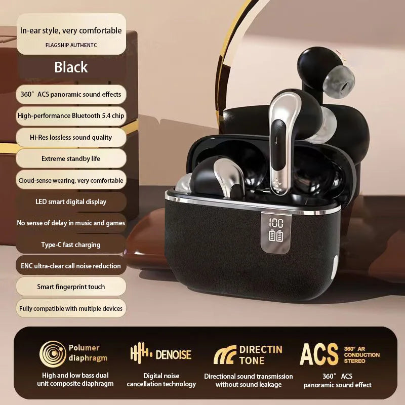 NE109 Bluetooth Earphones TWS HIFI Mic Headset Wireless Earbuds Sports Headphones Display Gaming Earphones Cable 2025