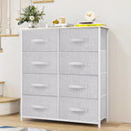 8-Drawer Fabric Dresser Storage Organizer with Sturdy Metal Frame Bedroom Closet Living Room Easy Assembly Modern Design