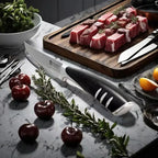 6-piece kitchen knife set, stainless steel steak knife with knife holder, ergonomic handle fruit knife, kitchen cooking knife