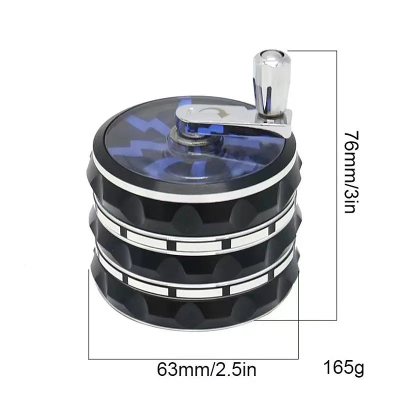 2.5inch Handle Herb Grinder Large 4-layer Manual Pepper Salt Mortar Spice Mill Raw Grass Tobacco Grinder Cigarette Smoking Tool