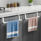 1pcs Wall-Mounted Kitchen Cabinet Towel Rack - Space-Saving Dishcloth Holder For Home And Bathroom No Drilling Require