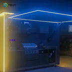 Customized outdoor kitchen cabinet and pergola all-weather kitchen island with built-in grill sink and backyard storage