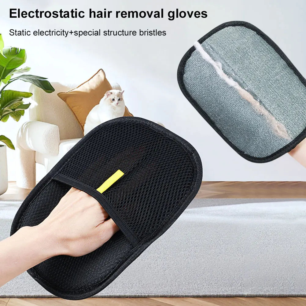 Pet Grooming Deshedding Gloves - Brush for Dogs, Cats & Rabbits with All Hair Types | AlluCanFind
