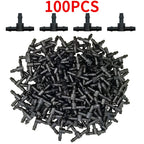 4/7mm Hose Dripper Water Tee Connector Plastic Barbed 1/4" Pipe Tubing Watering Coupling Joint Garden Micro Drip Irrigation Tool