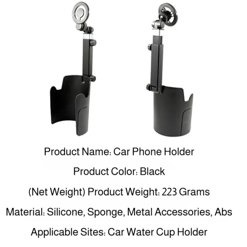 Car Mug Phone Holder 2in1 Magnetic Holder Car Mug Holder Magnetic Suction Cup Cell Phone Holder metal Angle adjustment
