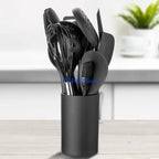 367A Kitchen Utensil Holder Black Plastic Storage Tableware Drying Canister