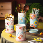 Ceramic Chopsticks Barrel Holder Knife Spoon and Fork Storages Holder Flower Storage Jar Household Kitchen Storage Supplies New