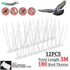 2-12PCS Balcony Anti-bird Pigeon Spikes and Bird Repeller Deterrent Anti Bird Repellent Stainless Steel Anti Bird Thorn Nail Kit