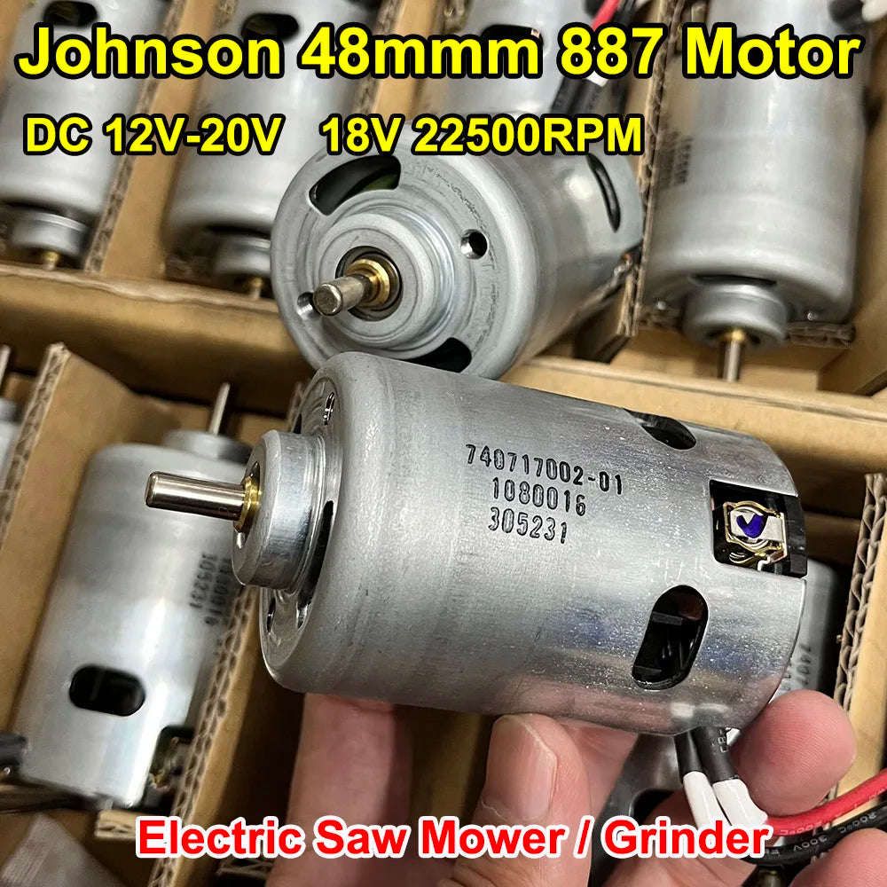 48MM JOHNSON 1080016 RS-887 Motor DC 12V 18V 20V High Speed Power Large Torque Engine for Electric Saw Mower Grinder Garden Tool