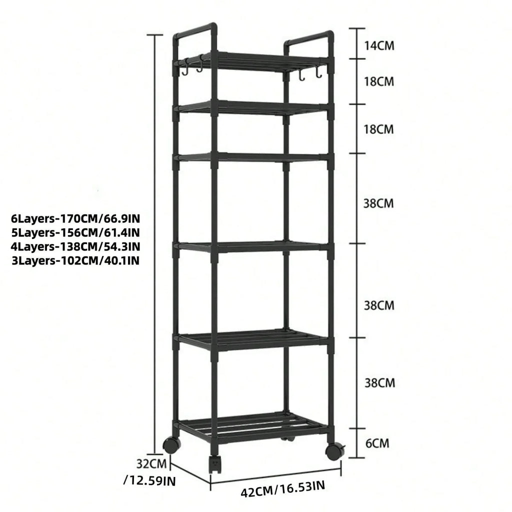 Kitchen Storage Rack - Floor-Standing Multi-Level Shelving Unit - Storage Shelf - Storage Rack