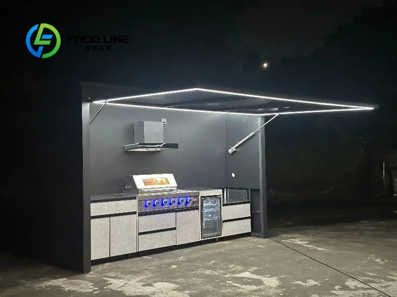 Outdoor Bbq Kitchen With Storage Shed Combo Integrated Solution For Cooking Dining And Storage Needs