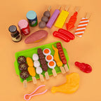 Kids Pretend Play Kitchen Toys Simulation Food Barbecue Cooking Toys Children Educational Play House Interactive Girl Toys Gift