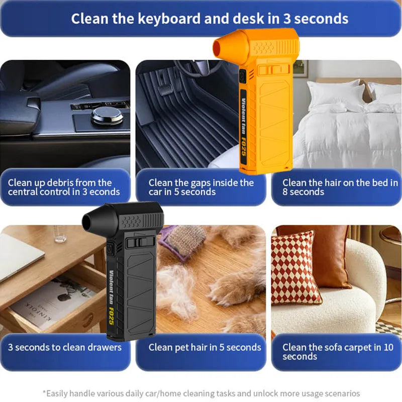 110000RPM Turbofan High Power Handheld Portable Air Blower Air Duster Motor Variable Speed Dust Blower Brushless Cleaning Tool