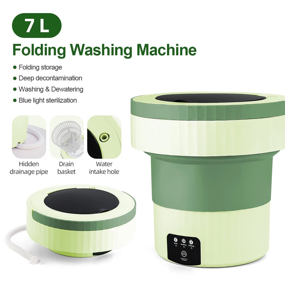 7L Small Folding Washing Machine Portable Washing Machine Automatic Mo