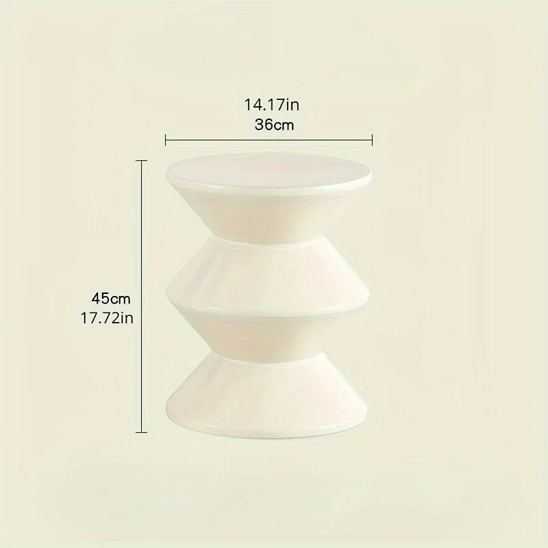 Chic Shoe Changing Stool, Elegant Hourglass Shaped Round Stool Perfect for Living Room & Bedroom - Available in White/Black
