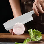 Professional chefs kitchen knife for cutting meat. Kitchen decorative wooden handle made of stainless steel for cooking utensils